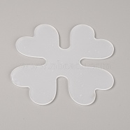 Custom Clover Shape Plastic Thread Holder Card, Thread Winding Boards, for Cross-Stitch, Clear, 13x13x0.25cm(TOOL-WH0135-06)