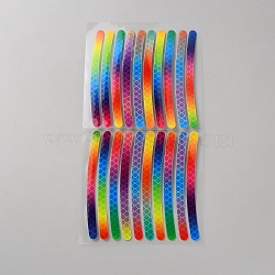 Plastic Reflective Car Wheel Rim Stickers, Wheel Adhesive Strips Stickers, Exterior Accessories, Colorful, 90x7mm, 20pcs/set(AJEW-WH20033-099A)