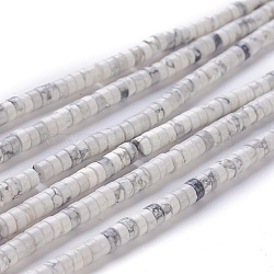 Natural Howlite Beads Strands, Flat Round/Disc, 3.8~4.2x2~4.5mm, Hole: 0.8~1mm, about 152~180pcs/strand, 15.1~15.5 inch(38.5~39.5cm)(G-F631-A03)