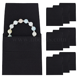 10Pcs Microfiber Jewelry Pouches, Foldable Gift Bags, for Ring Necklace Earring Bracelet Jewelry, Square, Black, 8x7.8x0.3cm(ABAG-HY0001-13)