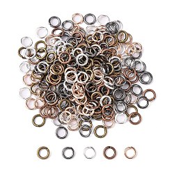 Open Jump Rings Brass Jump Rings, Mixed Color, 6x1mm, 18 Gauge, Inner Diameter: 4mm, about 4160pcs/500g(JRC6MM-M)