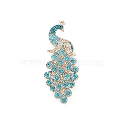 Zinc Alloy Brooch, Peacock, Golden, 94x38.5mm(JEWB-C040-03G)