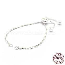 Sterling Silver Chain Bracelet Making, Slider Bracelets Making, Silver, Total Length: 4-3/4 inch(12cm), 0.7mm, Hole: 2mm(X-MAK-L016-001S)