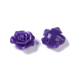 Synthetic Coral 3D Flower Rose Beads, Dyed, Indigo, 14x8mm, Hole: 1~1.4mm(X-CORA-A005-14mm-19)