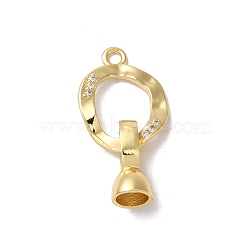 Rack Plating Brass Micro Pave Clear Cubic Zirconia Fold Over Clasps, Cadmium Free & Lead Free, Long-Lasting Plated, Real 18K Gold Plated, 27mm, Hole: 4.5mm(KK-A222-16G)