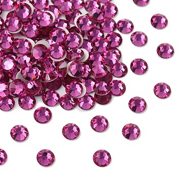 Preciosa&reg MAXIMA Crystal No Hotfix Flatback Stones, Czech Crystal, Dura Foiling, Round(438 11 615 Chaton Rose), 70350 Fuchsia, SS12(3~3.2mm)