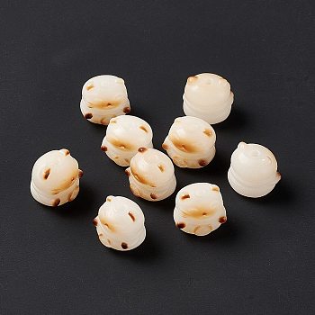 Carved Natural Bodhi Root Beads, Buddha Beads, Cat Shape, Chocolate, 12x12x11mm, Hole: 1.7mm