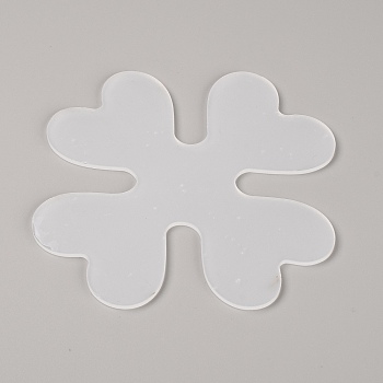 Custom Clover Shape Plastic Thread Holder Card, Thread Winding Boards, for Cross-Stitch, Clear, 13x13x0.25cm