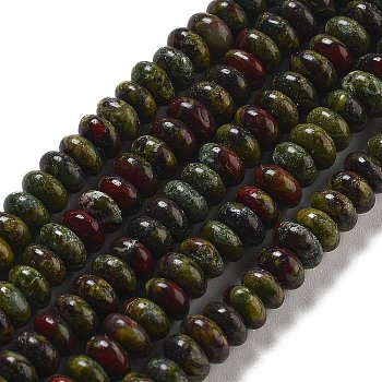 Natural Dragon Blood Beads Strands, Rondelle, 4~4.5x2~2.5mm, Hole: 1mm, about 157~162pcs/strand, 15.16~15.55''(38.5~39.5cm)