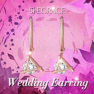 SHEGRACE 925 Sterling Silver Dangle Earrings(JE722B)-4