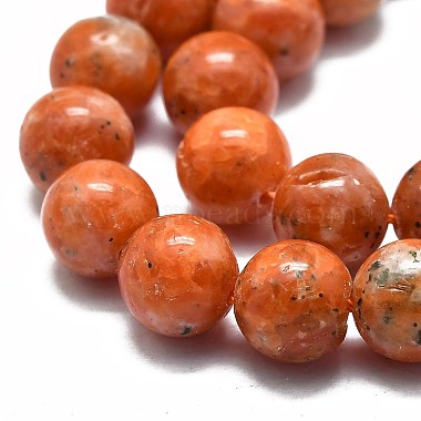 Натуральные оранжевые кальцитовые шарики(G-E576-74B)-3