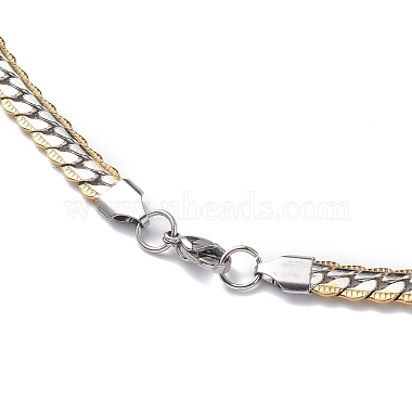 304 Stainless Steel Cuban Link Chain Necklace for Men Women(NJEW-E093-03GP-01)-3