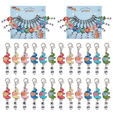 Mixed Color Alloy+Enamel Locking Stitch Marker