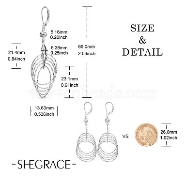 boucles d'oreilles dormeuses en argent sterling plaqué rhodium shegrace 925(JE802A)-6