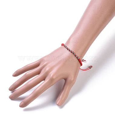 Bracelets de perle tressés en cordon de nylon réglable et ensembles de bagues(SJEW-JS01029)-6