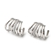 Cubic Zirconia Multi Lines Stud Earrings(EJEW-Z019-26P)-1