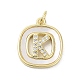 Rack Plating Brass Micro Pave Clear Cubic Zirconia Pendants(KK-E102-33G-K)-1