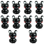 10Pcs Handmade Bumpy Lampwork Beads, Frog, Black, 20.5~22x13.5~15.5x12.5~13.5mm, Hole: 2mm(LAMP-SZ0001-66B)