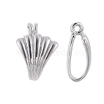 Brass Donut Bails, Platinum, 17.5x12mm, Inner Size(Place for Donut) : about 12.2mm Long, 5mm Thick(KK-H381-P)