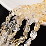 Nuggets Natural Citrine Bead Strands, 9~15x8~12x5~8mm, Hole: 1mm, about 15.7 inch(G-M345-07)