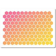 PET Plastic Hollow Out Drawing Painting Stencils Templates, Rectangle, Hexagon, 297x210mm(DIY-WH0284-021)