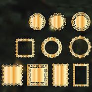 Hollow Lace Scrapbook Paper Pads, for DIY Album Scrapbook, Background Paper, Diary Decoration, Gold, 90~120mm, 10pcs/set(SCRA-PW0005-03A)