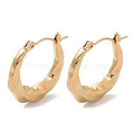 Twist 201 Stainless Steel Half Hoop Earrings for Women, with 304 Stainless Steel Pin, Golden, 22x3mm(EJEW-G385-21G)