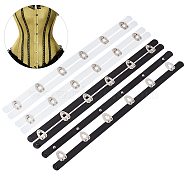 4 Pairs 2 Styles Iron & 201 Stainless Steel Corset Busk, Hook & Eye Closure for Corset, Bustier, Waist Trainer, Mixed Color, 300~320x24~25.5x6~6.5mm, 2 pairs/style(FIND-BC0004-84)
