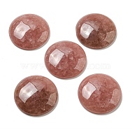 Natural Strawberry Quartz Cabochons, Flat Round, 30x7~8.5mm(G-C115-02B-10)