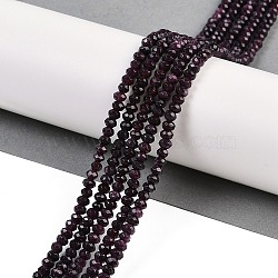 Natural White Jade Beads Strands, Faceted Rondelle, Dyed, Dark Red, 4~4.5x3mm, Hole: 1mm, about 112~121pcs/strand, 13.54''~13.98''(34.4~35.5cm)(G-Z069-01O)