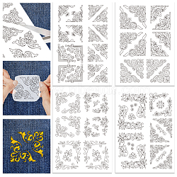 4 Sheets 11.6x8.2 Inch Stick and Stitch Embroidery Patterns, Non-woven Fabrics Water Soluble Embroidery Stabilizers, Floral, 297x210mmm(DIY-WH0455-112)