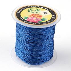 Round Metallic Thread, Embroidery Thread, 6-Ply, Blue, 0.6mm, about 87.48 yards(80m)/roll(MCOR-L001-0.6mm-13)