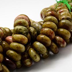 Rondelle Natural Dragon Blood Jasper Beads Strands, 20x10mm, Hole: 1mm, about 39pcs/strand, 15.75 inches(G-K072-09A)