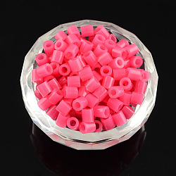 PE DIY Melty Beads Fuse Beads Refills, Tube, Light Coral, 5x5mm, Hole: 3mm, about 8000pcs/500g(DIY-R013-205C)
