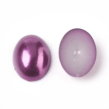 ABS Plastic Imitation Pearl Cabochons, Oval, Purple, 8x6x2mm, about 5000pcs/bag