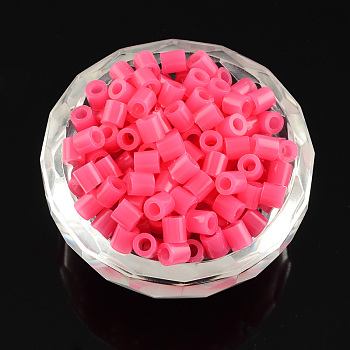 PE DIY Melty Beads Fuse Beads Refills, Tube, Light Coral, 5x5mm, Hole: 3mm, about 8000pcs/500g