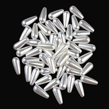 ABS Plastic Imitation Shell Pearl Beads, Teardrop, Seashell Color, 19x8x8mm, Hole: 1.5mm, 833pcs/500g