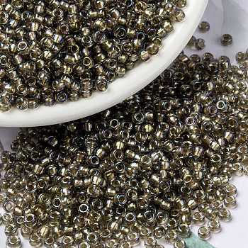 MIYUKI Round Rocailles Beads, Japanese Seed Beads, (RR3540) Fancy Lined Champagne, 8/0, 3mm, Hole: 1mm, about 422~455pcs/10g