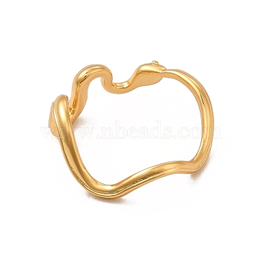 Gestellplattierter Schlangen-Fingerring aus Messing für Damen(RJEW-C048-02G)-3