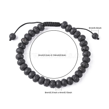 Adjustable Natural Lava Rock Braided Bead Bracelets(BJEW-F369-A02)-3