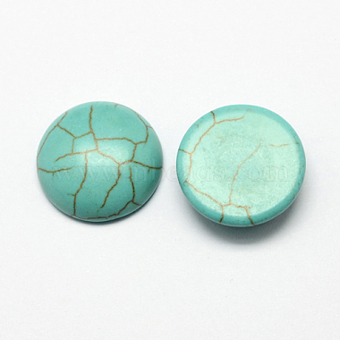 20mm DarkCyan Half Round Synthetic Turquoise Cabochons