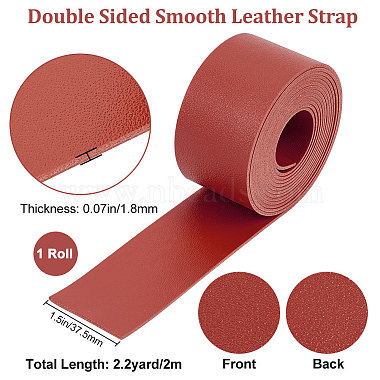 2M Flat Double Face Lychee Pattern Imitation Leather Band(LC-WH0010-01B-03)-2