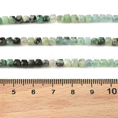 グラデーションカラーの天然エメラルドビーズの連(G-K376-D04-4x4mm)-6