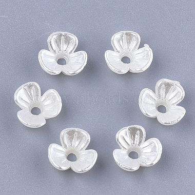 Creamy White ABS Plastic Bead Caps