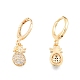 Clear Cubic Zirconia Pineapple Dangle Leverback Earrings(EJEW-N012-99)-1