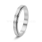 304 Stainless Steel Rotatable Finger Rings, Tartan Pattern, Fidget Spinner Ring for Calming Worry Meditation, Stainless Steel Color, US Size 10(19.8mm)(WGD1A49-04)