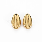 Ion Plating(IP) 304 Stainless Steel Charms, Cadmium Free & Nickel Free & Lead Free, Shell Shape, Golden, 14x8x4mm, Hole: 1mm(STAS-N097-109LG-NR)