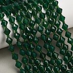 Natural Green Chalcedony Beads Strands, Dyed & Heated, Bicone, Faceted, with Seed Beads, 8~8.5x8mm, Hole: 1mm, about 36pcs/strand, 14.80~14.92 inch(37.6~37.9cm)(GG-NH0004-C01)