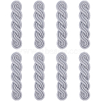 8Pcs Polyester Braided Cord Epaulettes, Garment Accessories, Silver, 107x25x9mm(AJEW-FH0009-15)