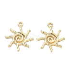 304 Stainless Steel Pendants, Spiral Sun Charms, Long-Lasting Plated, Golden, 22x20x2mm, Hole: 2mm(SA-CBA3037-01G)